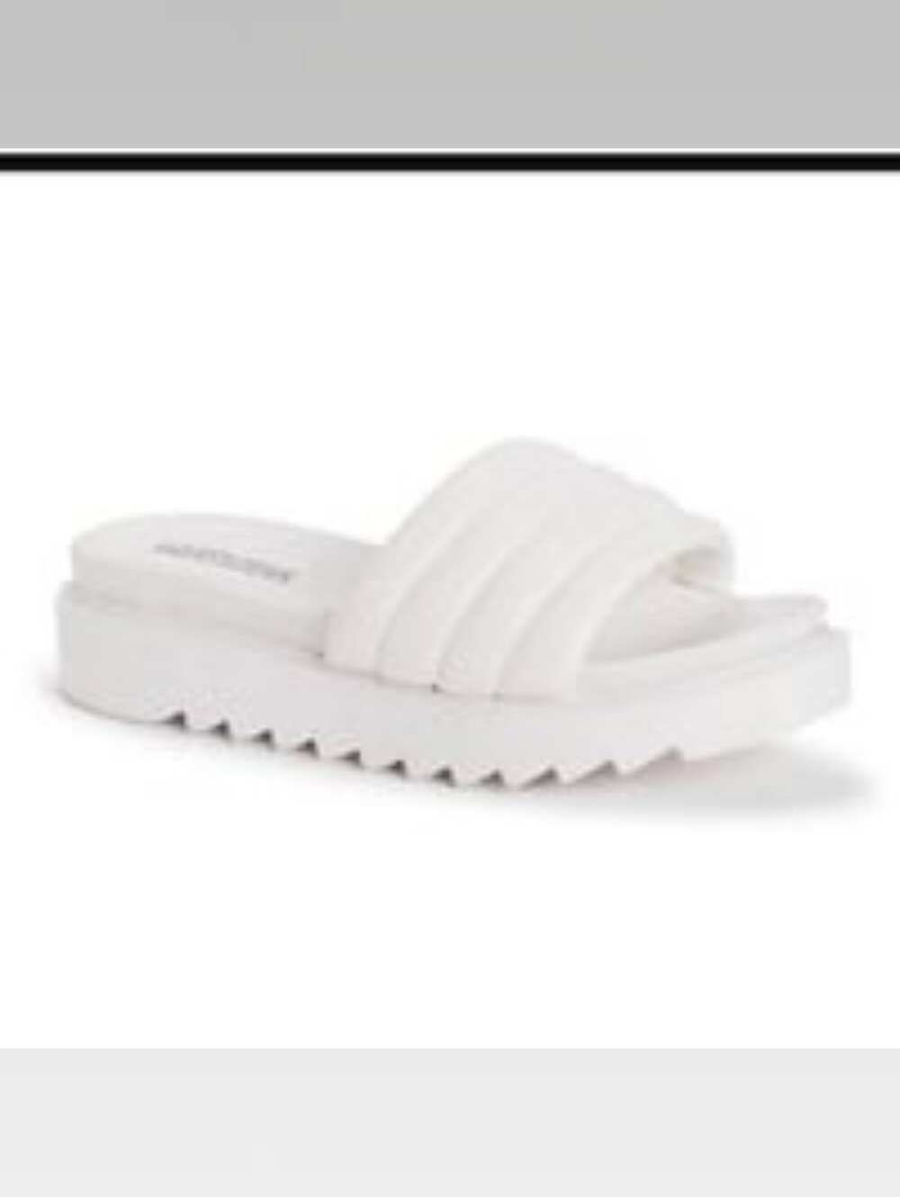 MUK LUKS Sun Catcher White Puffer Platform Slide Sandals Size 9-10 Y2K CC